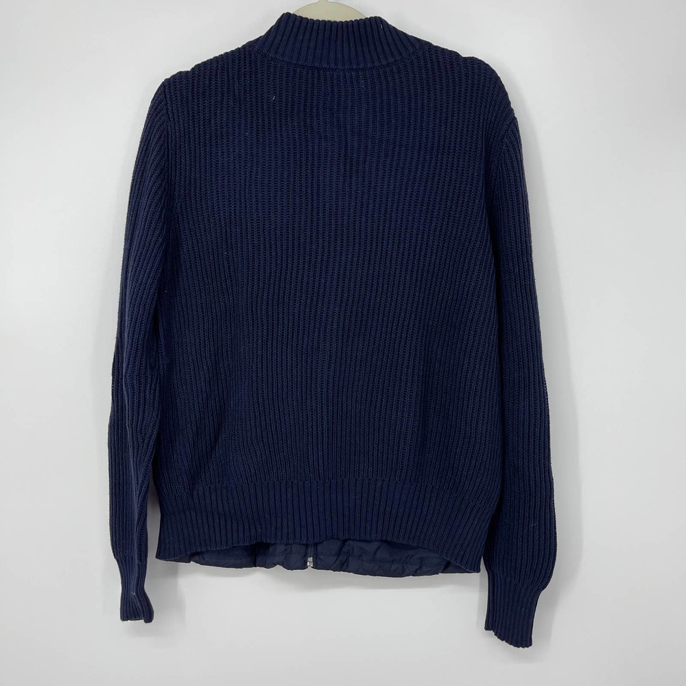 CROFT & BARROW NAVY BLUE FULL ZIP RIBBED JACKET PETITE MEDIUM - Picture 2 of 5